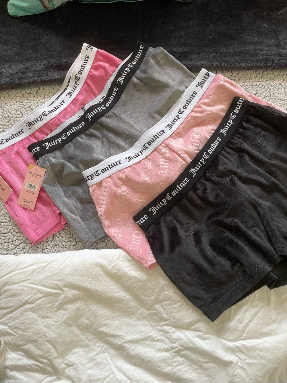 Juicy Couture Women's sleep Shorts Set - Black, Pink, Gray